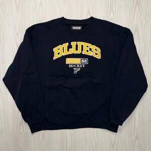 CCM Y2K St. Louis Blues NHL Hockey Team Crewneck Sweatshirt Size Mens XL